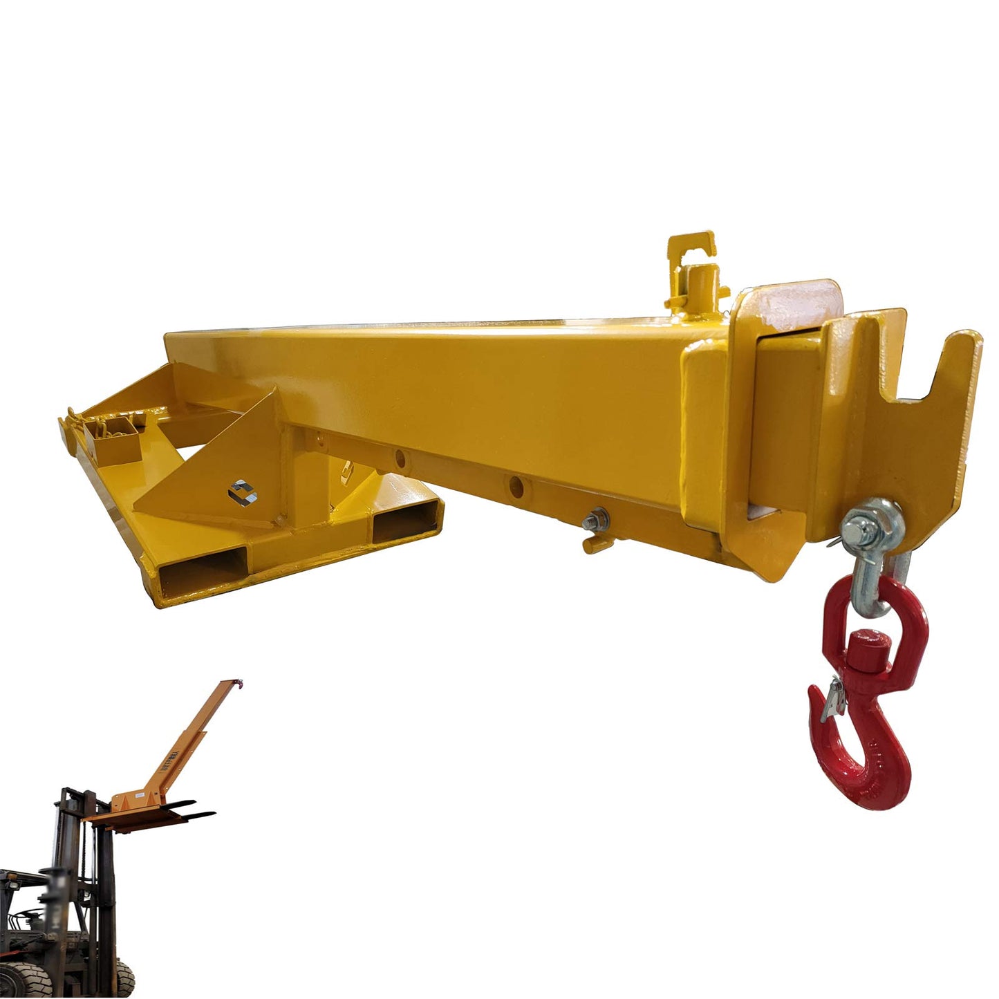 INTSUPERMAI 3 Ton / 6600 LB Forklift Crane Attachment with Truss Hoist Jib Boom and Hook Forklift Jib Boom Crane