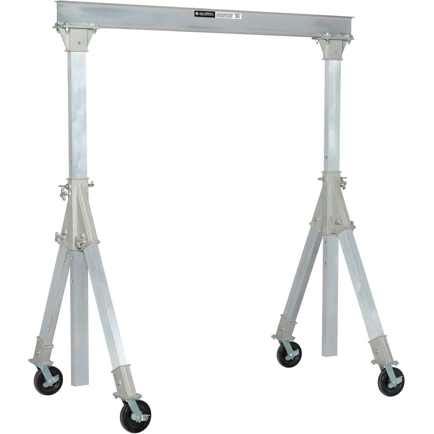 Global Industrial Aluminum Gantry Crane - KD, 2000lb Load Cap, Adjustable Height, 10'W I-Beam
