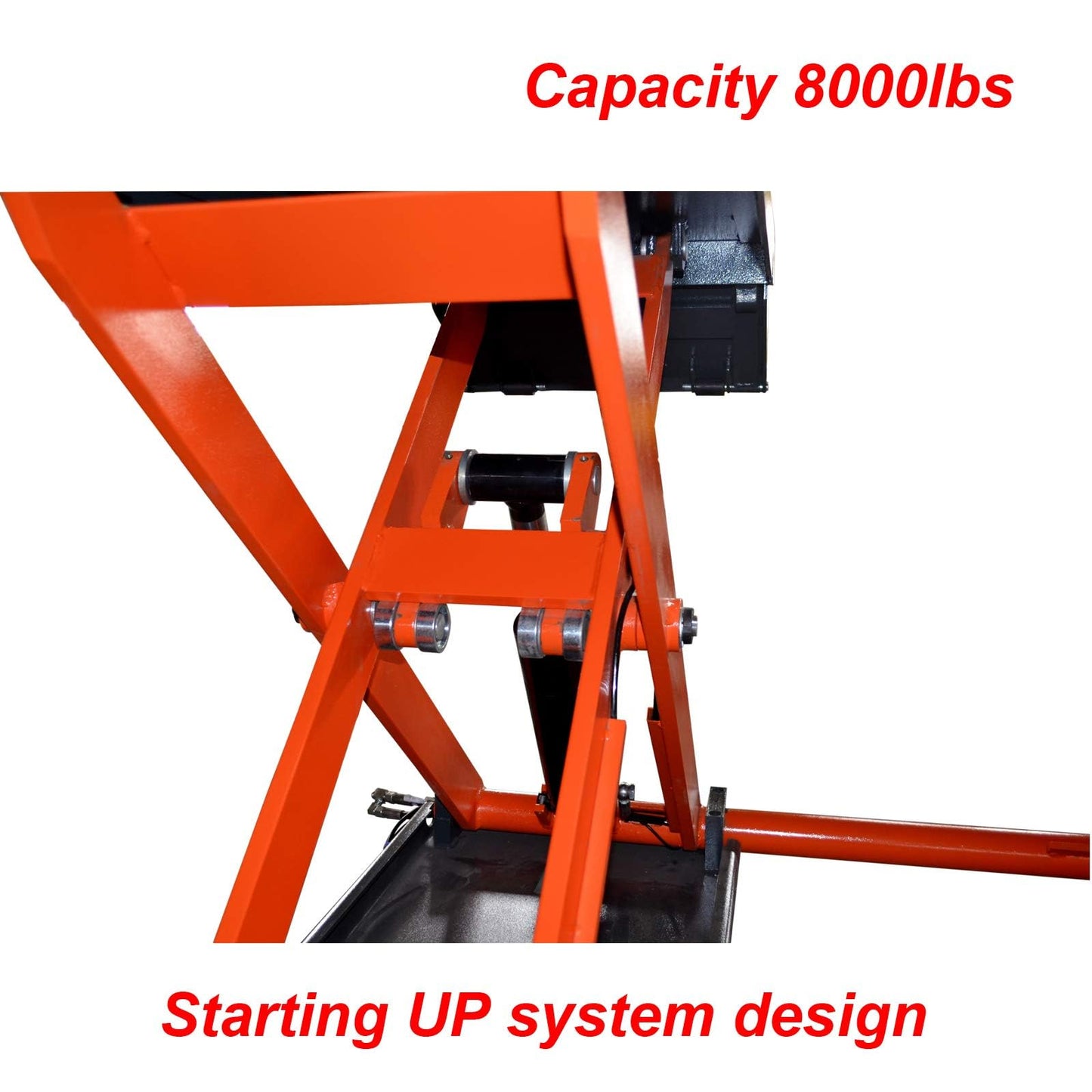 KATOOL Mid Rise Scissor Lift 8000lbs Electric Release Auto Lift 110V/1PH Quick Jack Adjustable Lift for Home Shop Garage (X80-110)
