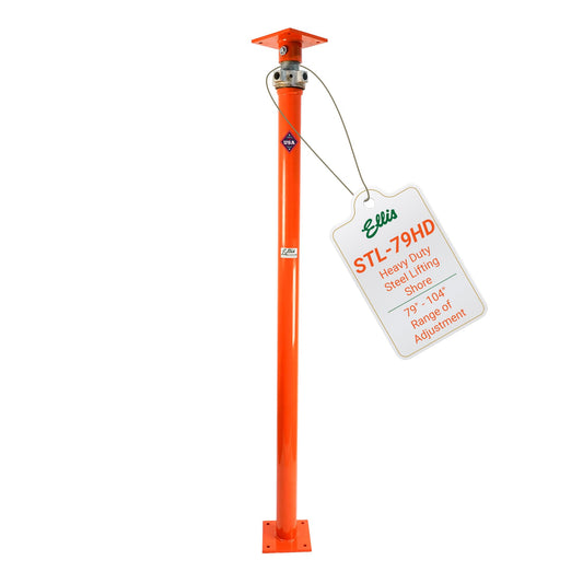 ELLIS Heavy-Duty Adjustable Steel Shore – Basement Post for Foundation, Beams, and Structural Floor Leveling – 30,000 lb Safe Load Capacity – 79"-104" Adjustment