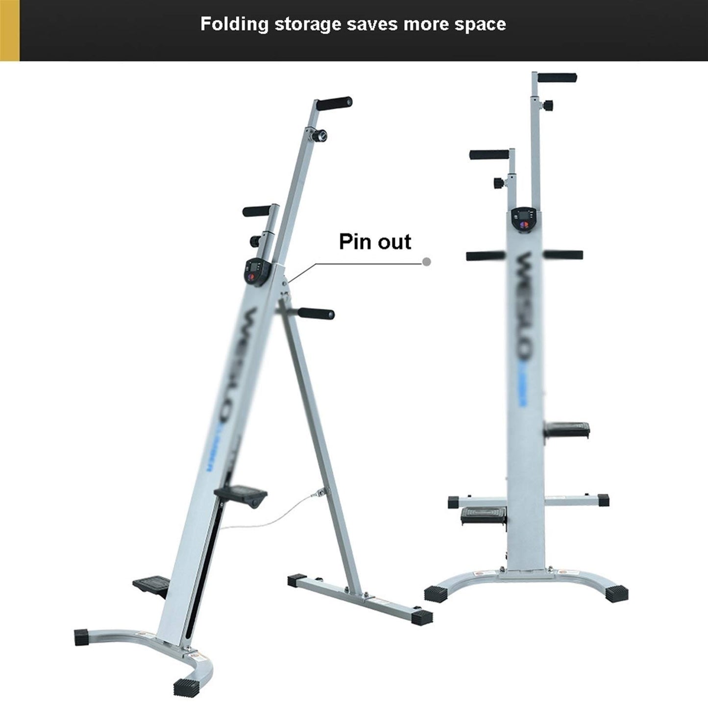 Indoor Vertical Climbing Exercise Machine Folding Exercise Cardio Workout Machine Stair Stepper Max Capacity 150KG for H