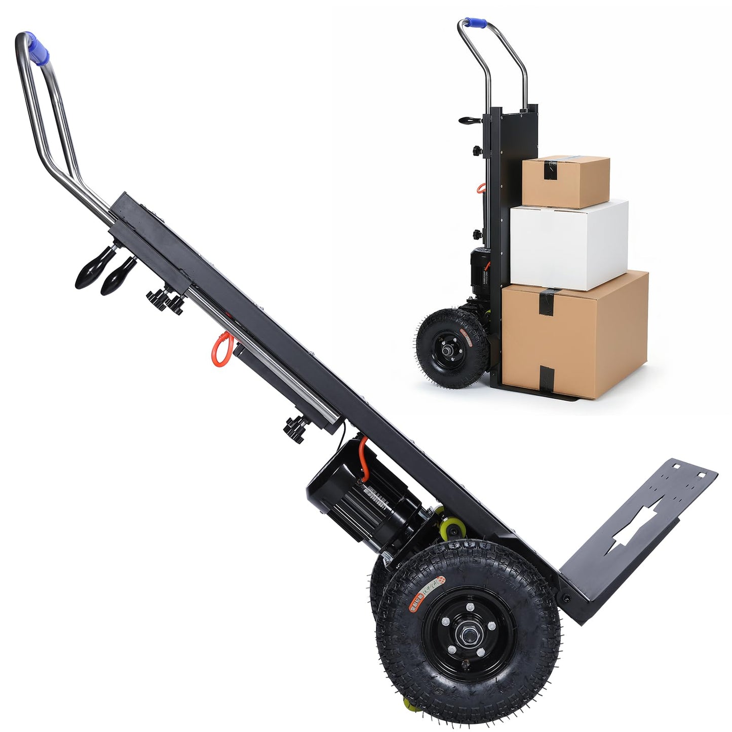 Generic Electric Stair Climbing Dolly 880lbs Load Capacity 1500W Electric Stair Climber Hand Trucks with Rope for Warehouse Logistics Transport Moving Furniture