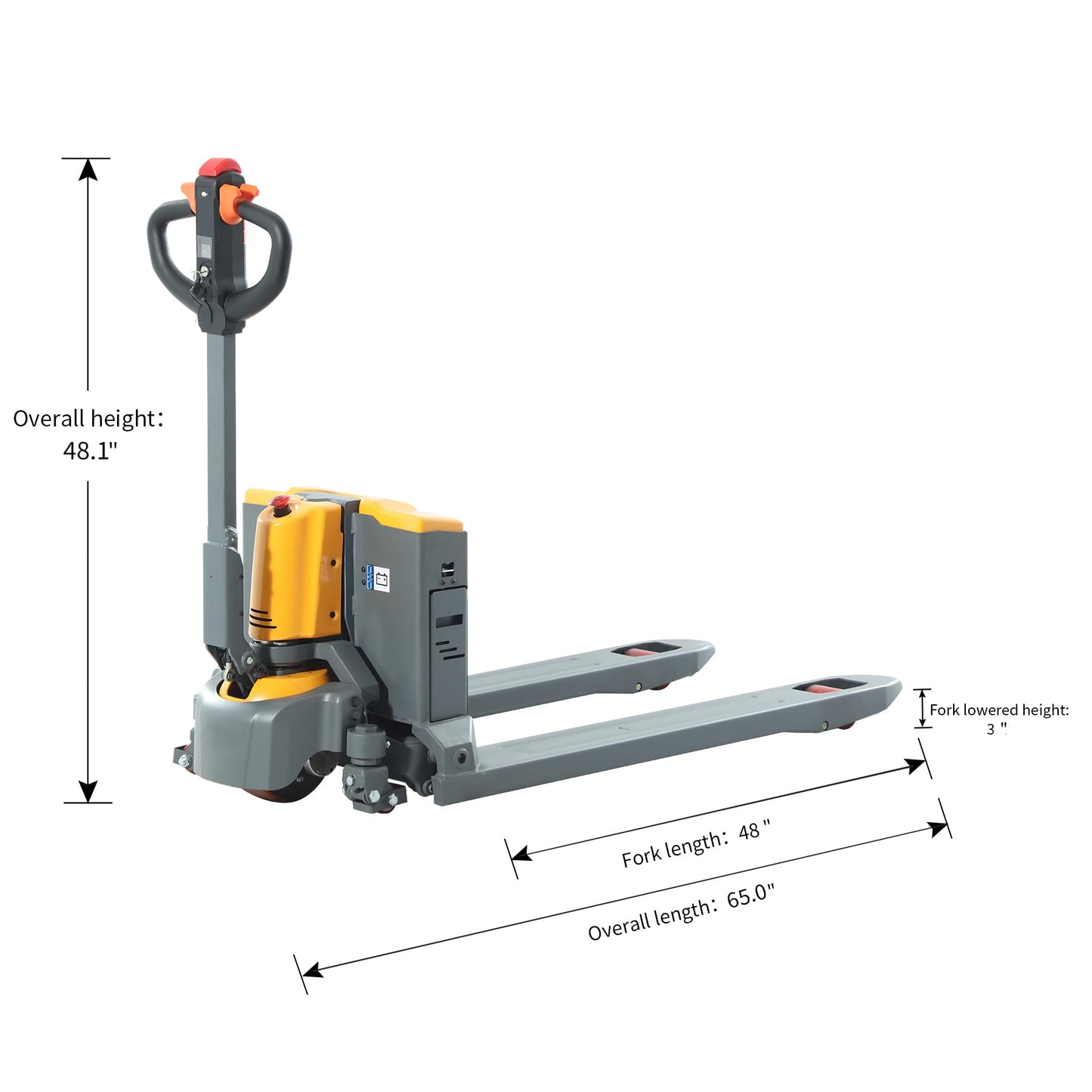 APOLLOLIFT Full Electric Pallet Jack 3300Lbs Capacity 48" x27" Fork Size Walkie Powered Pallet Jack Lithium Battery Pallet Truck, 2 Unit