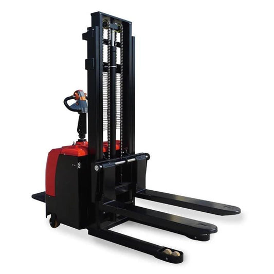Electric Lifting Stacker Machine, Battery Powered Pallet Forklift Equipment, Walk Behind Hydraulic Lift Truck, Warehouse Stacking System, Material Handling Equipment