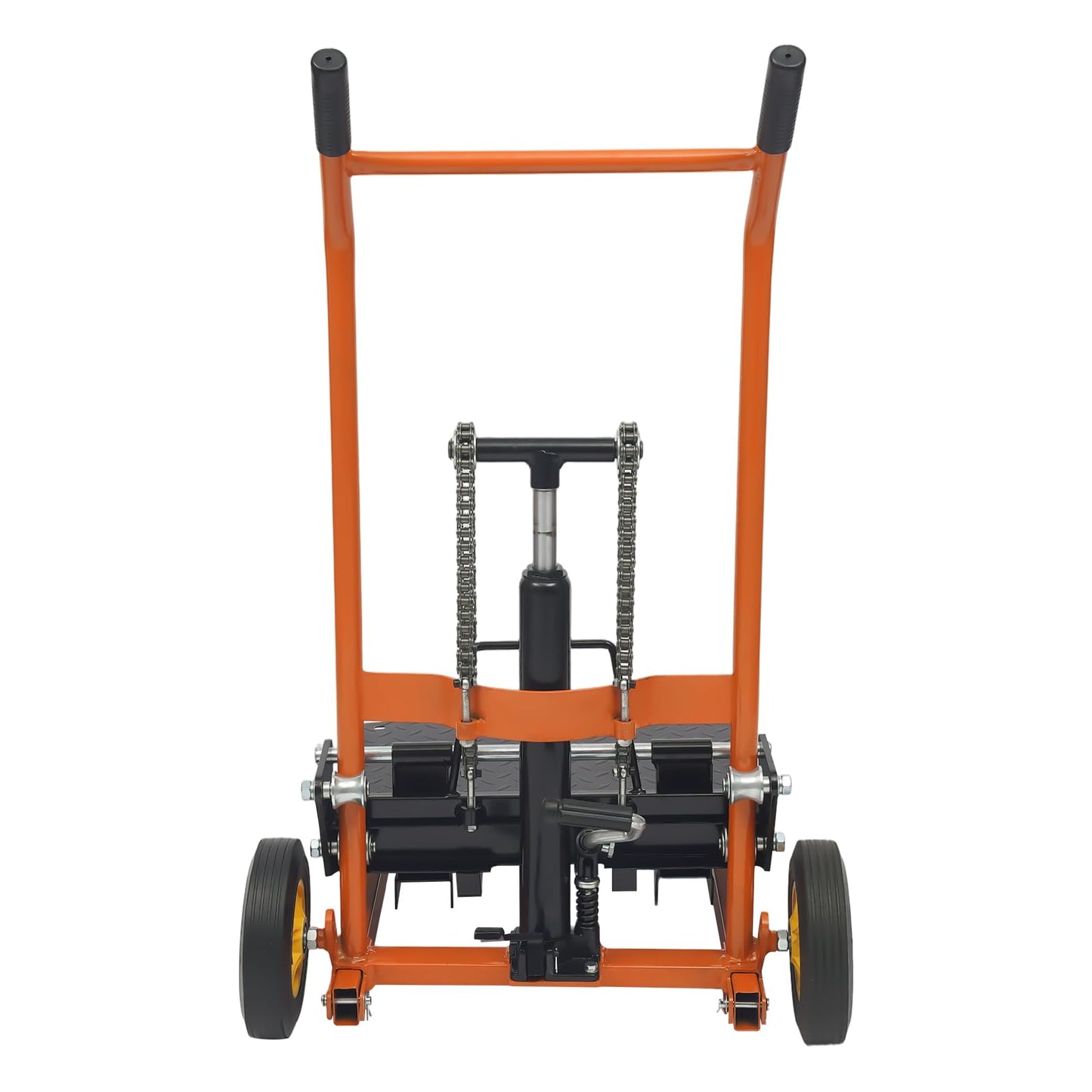 ZBXGJKSY Hydraulic Material Lift Winch Stacker, 577 Lbs Hydraulic Material Lift Pallet Truck 2 Modes Adjustable Lift Stacker with Removable Lifting Plate Max 36" Lift Height Pallet Jack for Workshops