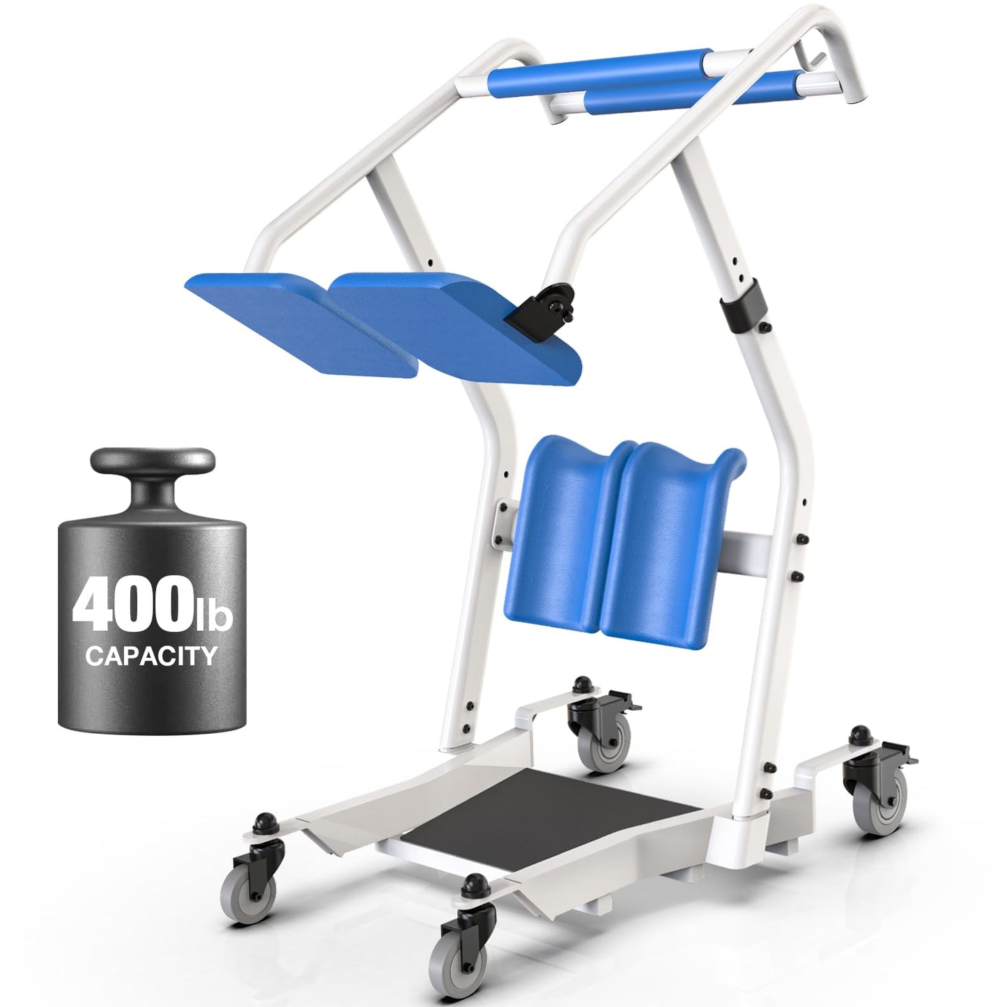 WHLICKS Upgraded Sit to Stand Patient Lift, One-Step Stand Assist Lift for Elderly,Lift Assist Transfer Device with Wheels, Home Care Use Transport Chair Stand Assist for Seniors, Adults & Disabled