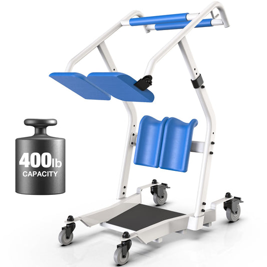 WHLICKS Upgraded Sit to Stand Patient Lift, One-Step Stand Assist Lift for Elderly,Lift Assist Transfer Device with Wheels, Home Care Use Transport Chair Stand Assist for Seniors, Adults & Disabled