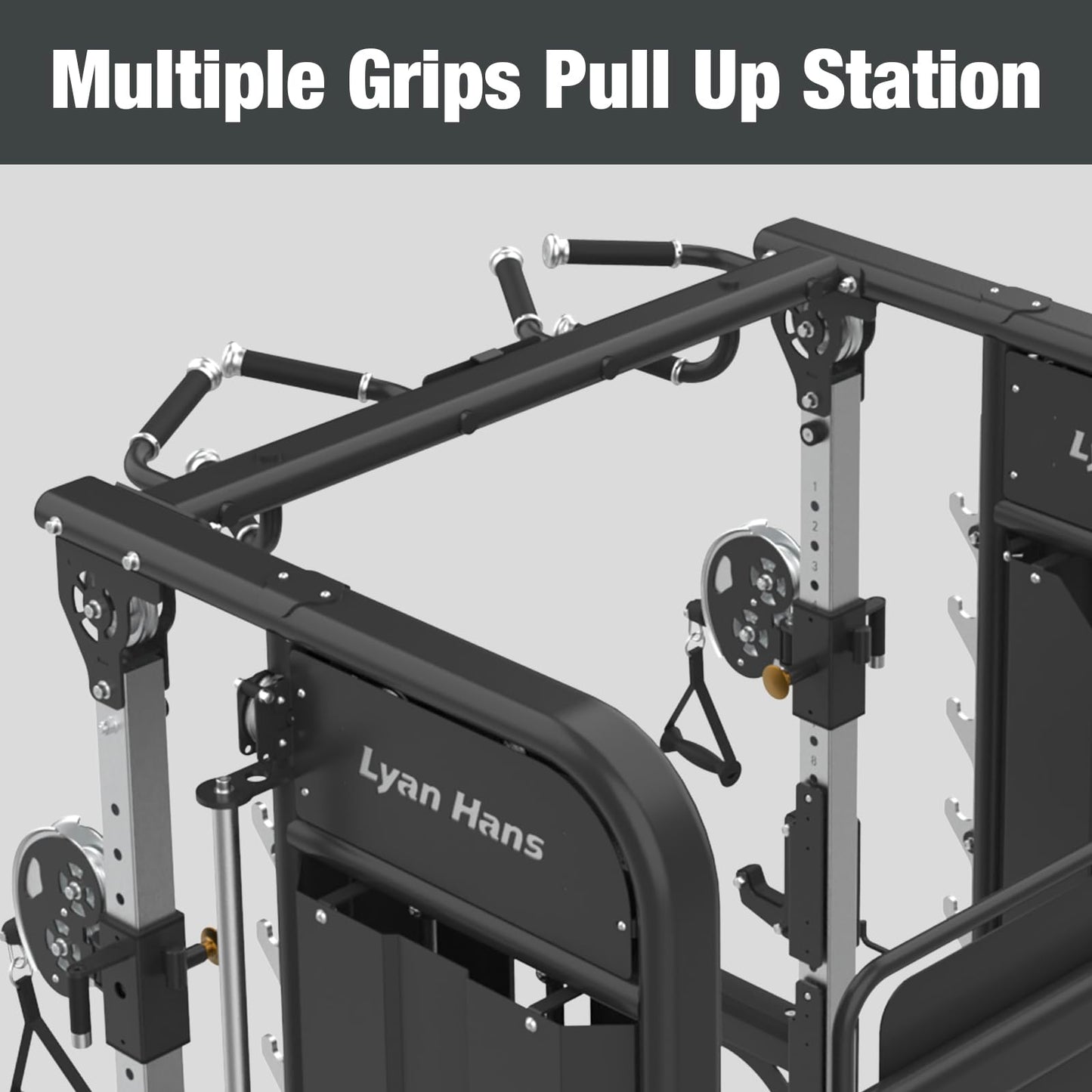 Functional Trainer Smith Machine for Commercial, Multifunctional Cable Crossover Exercise Machine, All in One Home Gym System, Compact Fitness Equipment, Workout Weight Machine for Strength Training