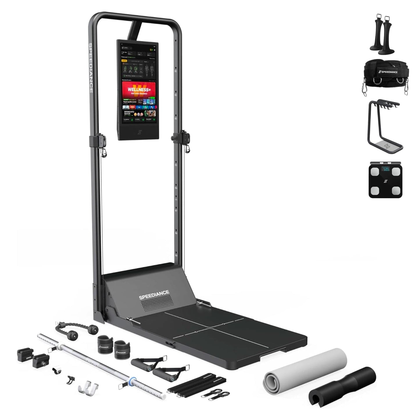 Speediance Gym Monster 2S & Skiing Handles 2 & Weight Lifting Belt & Gym Accessories Organizer & Smart Body Fat Scale Bundle
