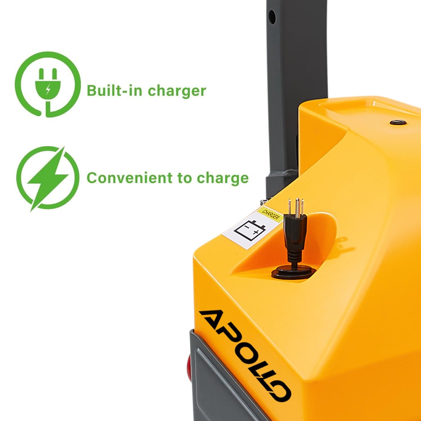 Apollo Electric Pallet Jack Truck 4400 Lbs. Capacity 48 x 27 Forks Powered Wakie Pallet Trucks with Multi-Functional Handle