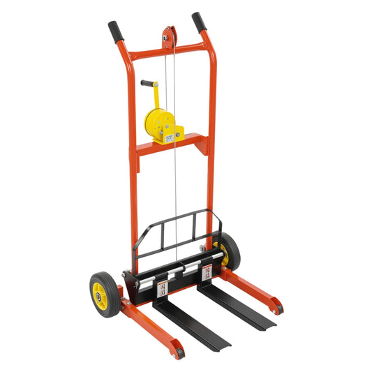 Hydraulic Material Lift Stacker, 330 lbs Capacity 40" Max Lift Height, Adjustable Forks with 9" Wheels, Steel Pallet Truck for Warehouse Workshop Logistics Handling