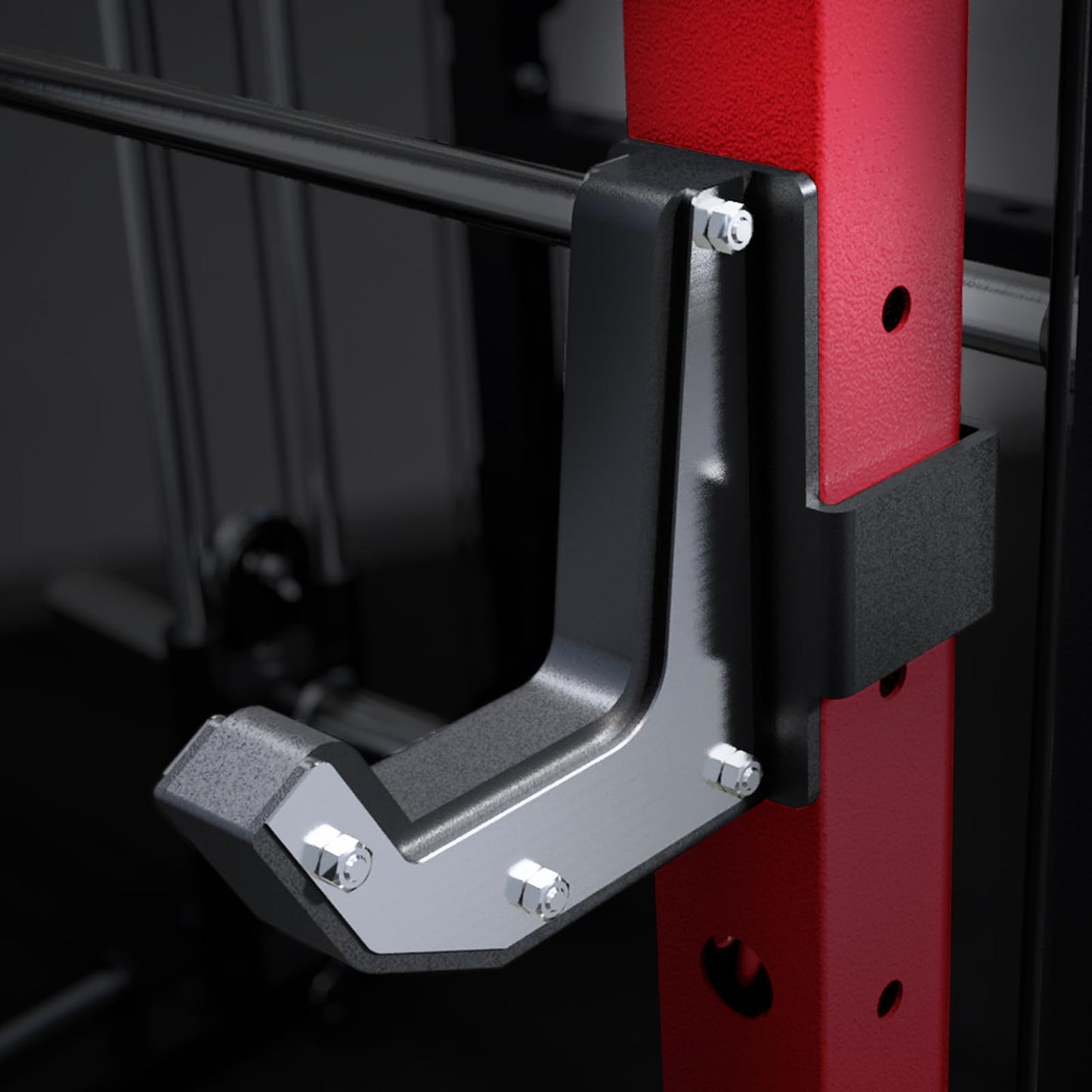 RitFit M2 Smith Machine with with Cable Crossover System, 3D Functional Trainer & Power Cage, 16 Adjustment Holes, 6 Storage Pegs for Full-Body Home Gym(M2 Pro Red)