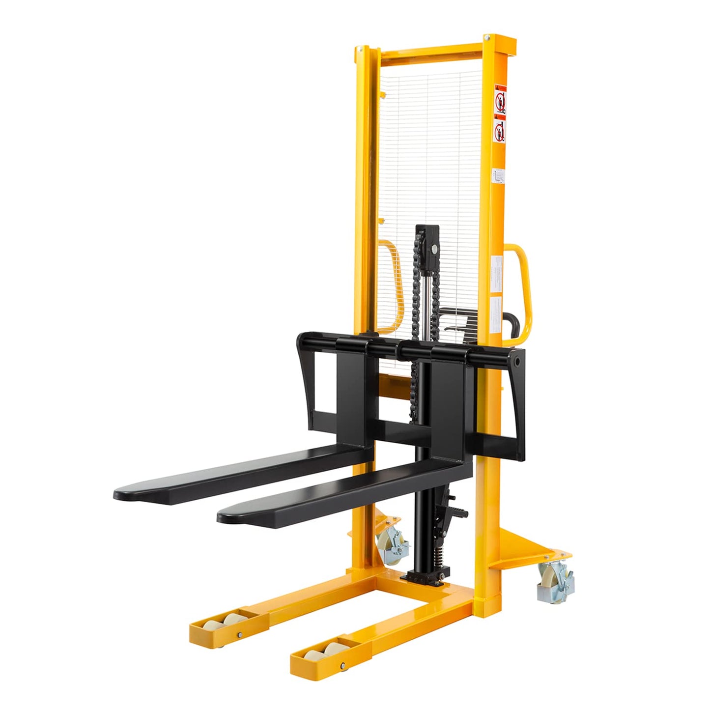 Aequanta Manual Pallet Fixed Leg Stacker Material Lifter Fix Legs Forklift 2200lbs Capacity 63" Lifting Height