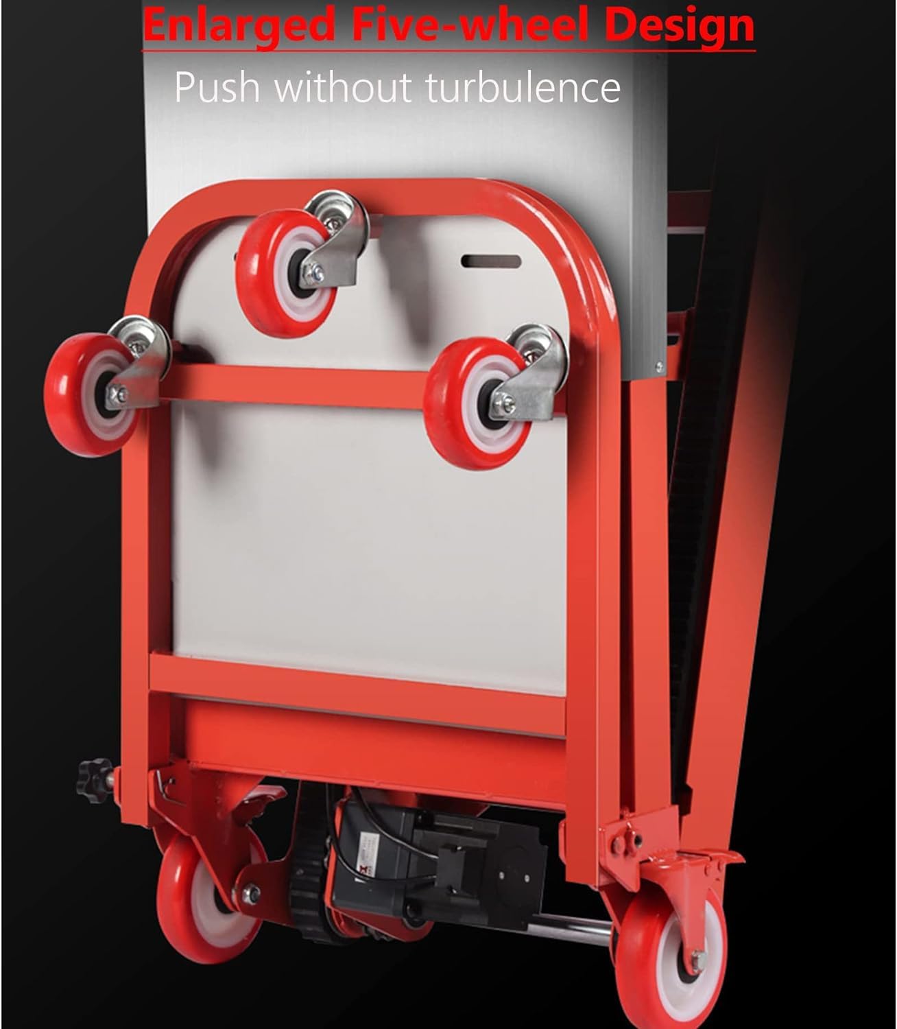 Powered Stair Climbing Hand Truck, Powered Stair Climbing Hand Trucks for Moving, Lightweight Aluminum Hand Trolley Cart Furniture Electric Stair Climber 200kg~500kg Capacity,Orange,48V 48AH