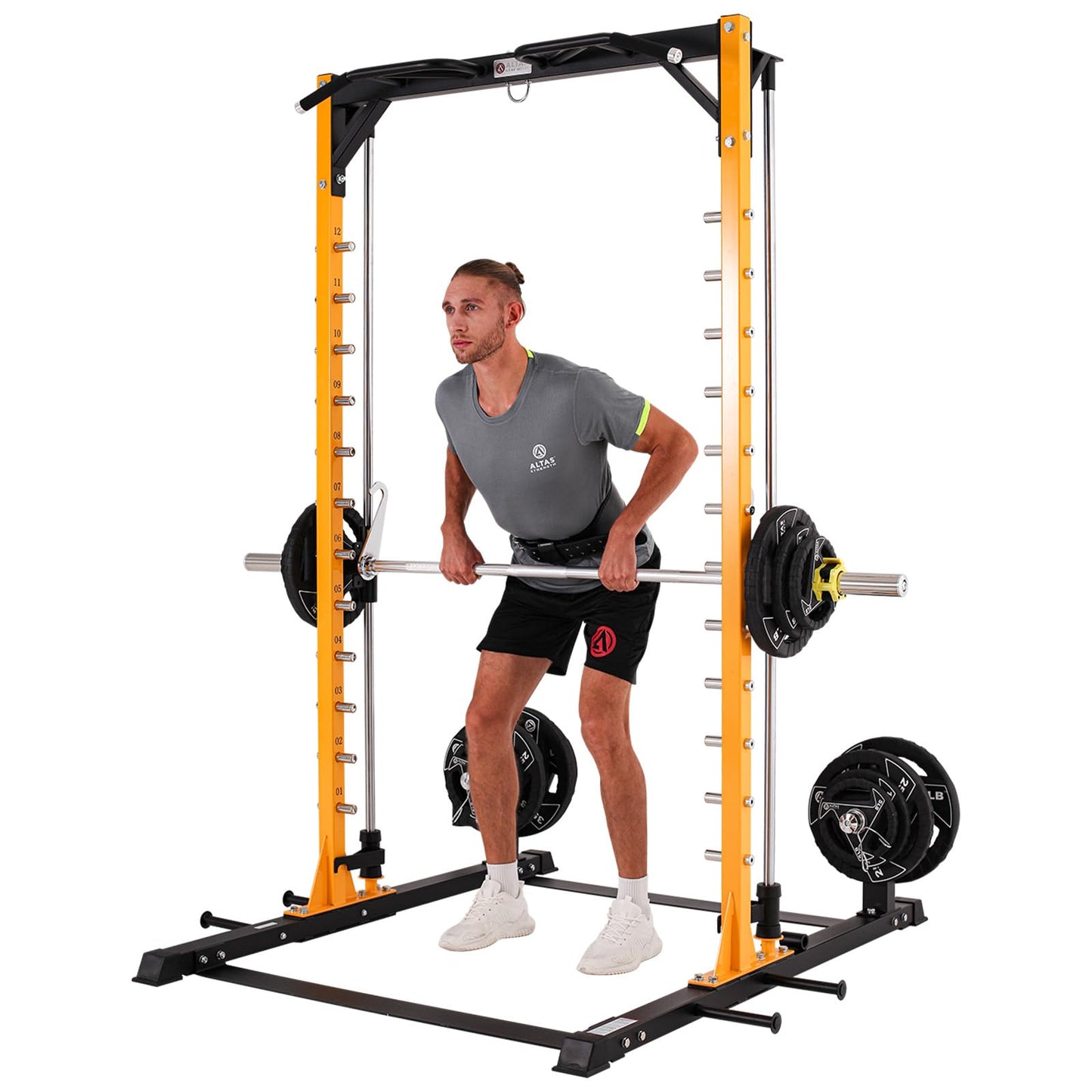 Altas Strength 3035 Half Smith Machine 1000 lbs Weight Capacity with Accessories for Versatile Workouts Squat Training Weight Lifting Light Commercial Strength Training Power Cages Easy Assembly