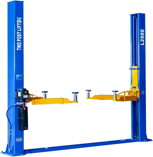 XK-Two Post L2900 110V Car Lift, 9000 lb Capacity, 110V, Floor Mount Auto Hoist, Blue 12 Month Parts Replacement