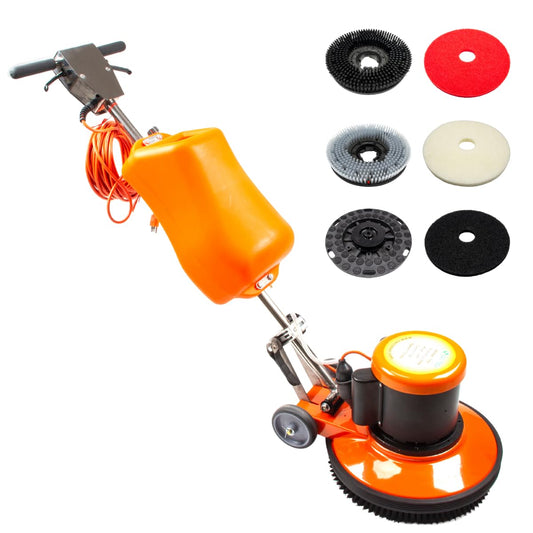 17" Commercial Floor Buffer Scrubber Polisher Machine, 2.0 HP, 175 RPM, 3.4-Gal Tank, Multi-Function Floor Machine for Scrubbing, Stripping, Polishing & Waxing