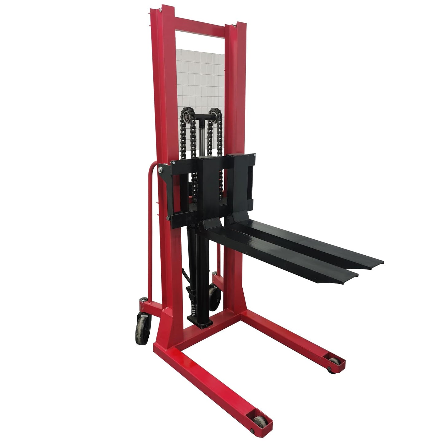 Banfluxion Manual Hydraulic Pallet Stacker Truck 4410 lbs Load Capacity 63" Lift Height Professional Mannual Forklift Forklift Pallet Truck Dolly for Open-Bottom Block Pallets
