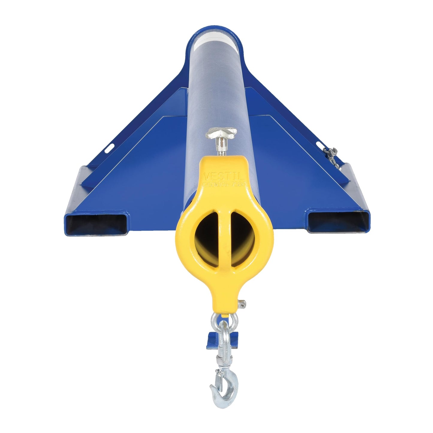 Vestil LM-1T-4-30 Steel Telescoping Lift Boom 30 In. Fork Pocket Center 4,000 Lb. Capacity Blue and Yellow