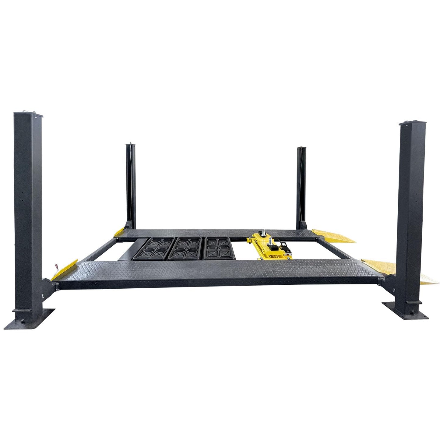 HPDMC 8500 lbs Four Post Parking Lift, 110V Heavy Duty 4 Post Lift w/Caster, Suit for Workshop, Maintenance Shop 1 Year Warranty (No Rolling Jack Included)