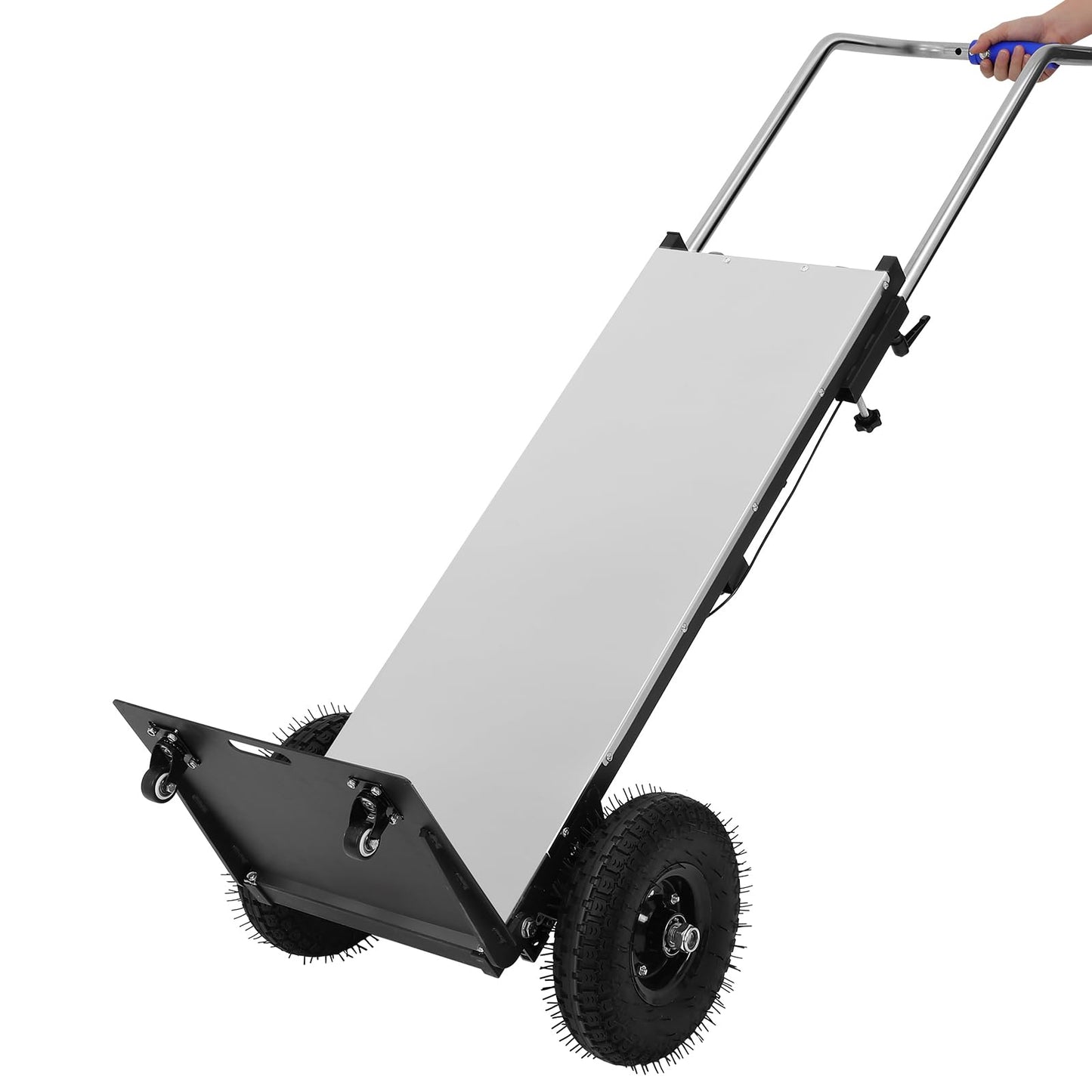 1200W Power Stair Climber Trolley, 881 Lbs Heavy Duty Stair Climbing Cart with 3 Adjustable Speeds & 4H Battery Life, Folding Lift Helper for Moving Appliances up/Down Stairs, Silver