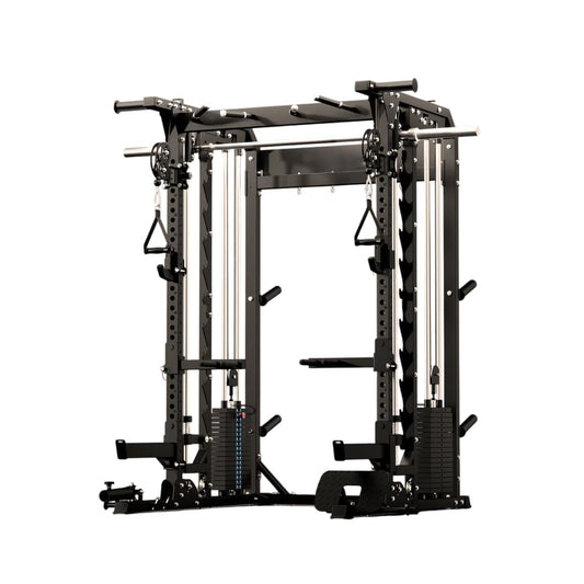 Hydra Fitness Exchange B52-Pro Home Gym Smith Machine | Without Adjustable Bench and Weight Stacks | Squat Rack with Aluminum Pulley Set Weight Bar & Cable Crossover System | Black