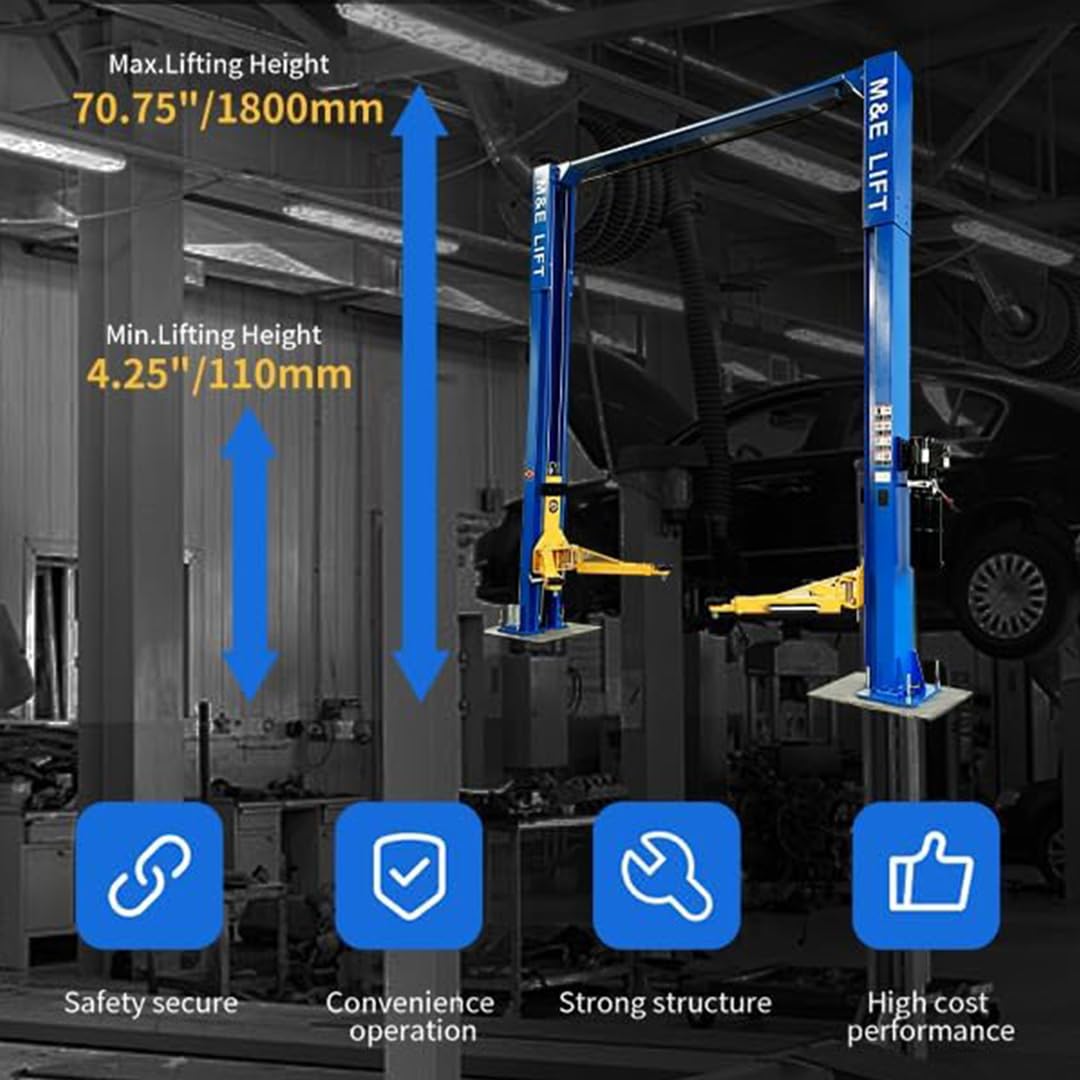 Motool Technology 2 Post Lift 11000lbs Two Post Lift Auto Lift Car Lift Hoist Equipment LM1100S