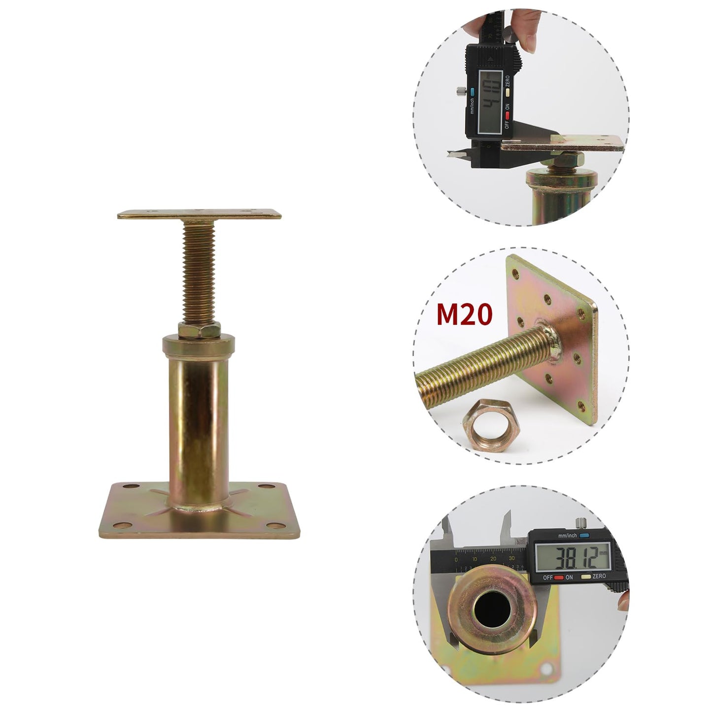 4 Pack Adjustable House Floor Jacks – 5"-8" Heavy Duty House Jacks for Leveling, Steel Support Posts for Beams, Decks, Crawl Spaces, Basements-Bronze