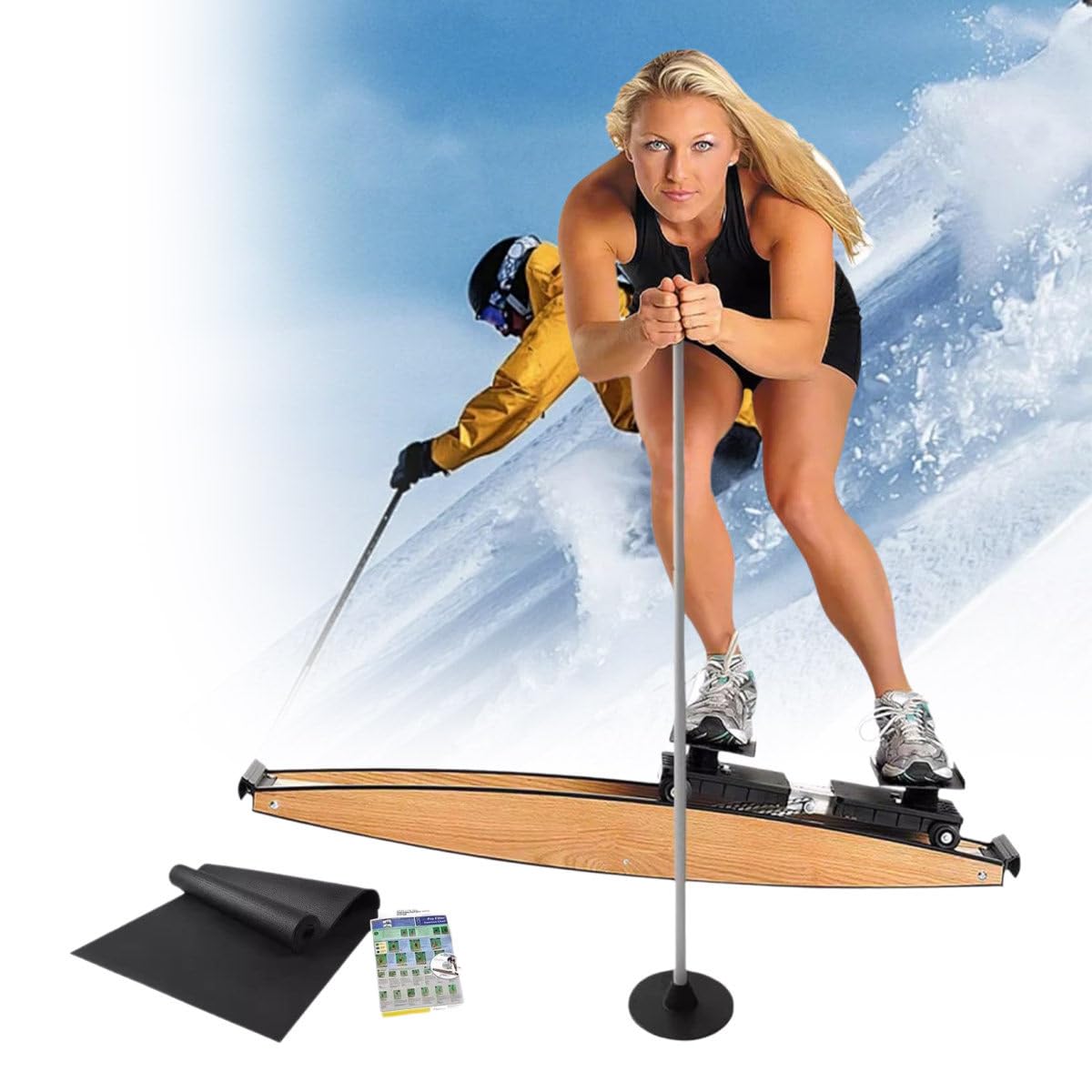 Trainer Body Balance Ski Machine, Simulated Ski Trainer for Beginners, 150kg Load Capacity, Multiple Training Modes, Fun Cardio Fitness Equipment for Home Full Body Workout