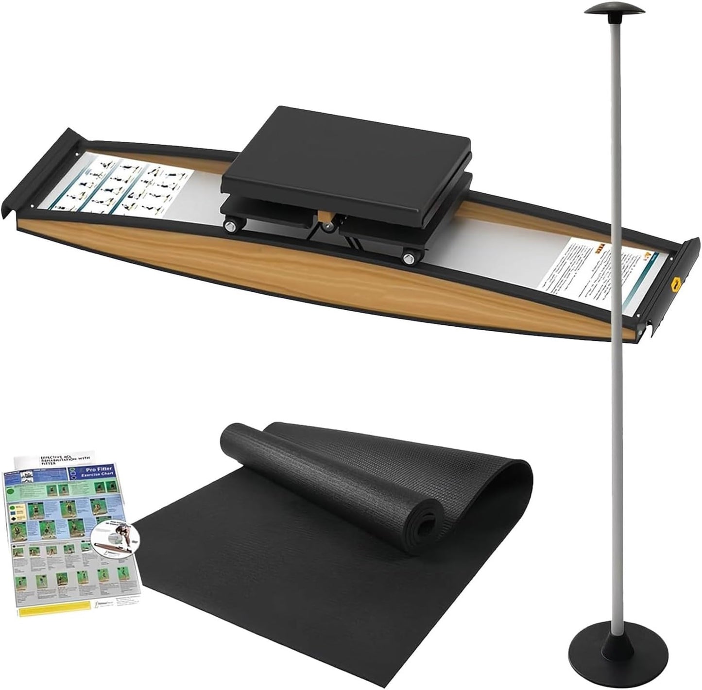 Ski Simulator，Ski Machine， Indoor Simulated with Walking Stick & Mat Ski Machine Exercise Equipment
