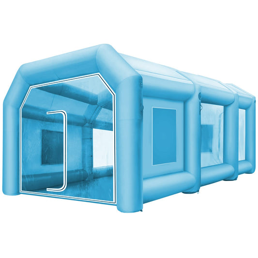 VEVOR Inflatable Paint Booth, 33x16.4x11.5ft, Inflatable Booth with 2 Powerful Blowers, Inflatable Spray Booth with Filter System, Portable Car Paint Booth for Car Parking Tent Workstation