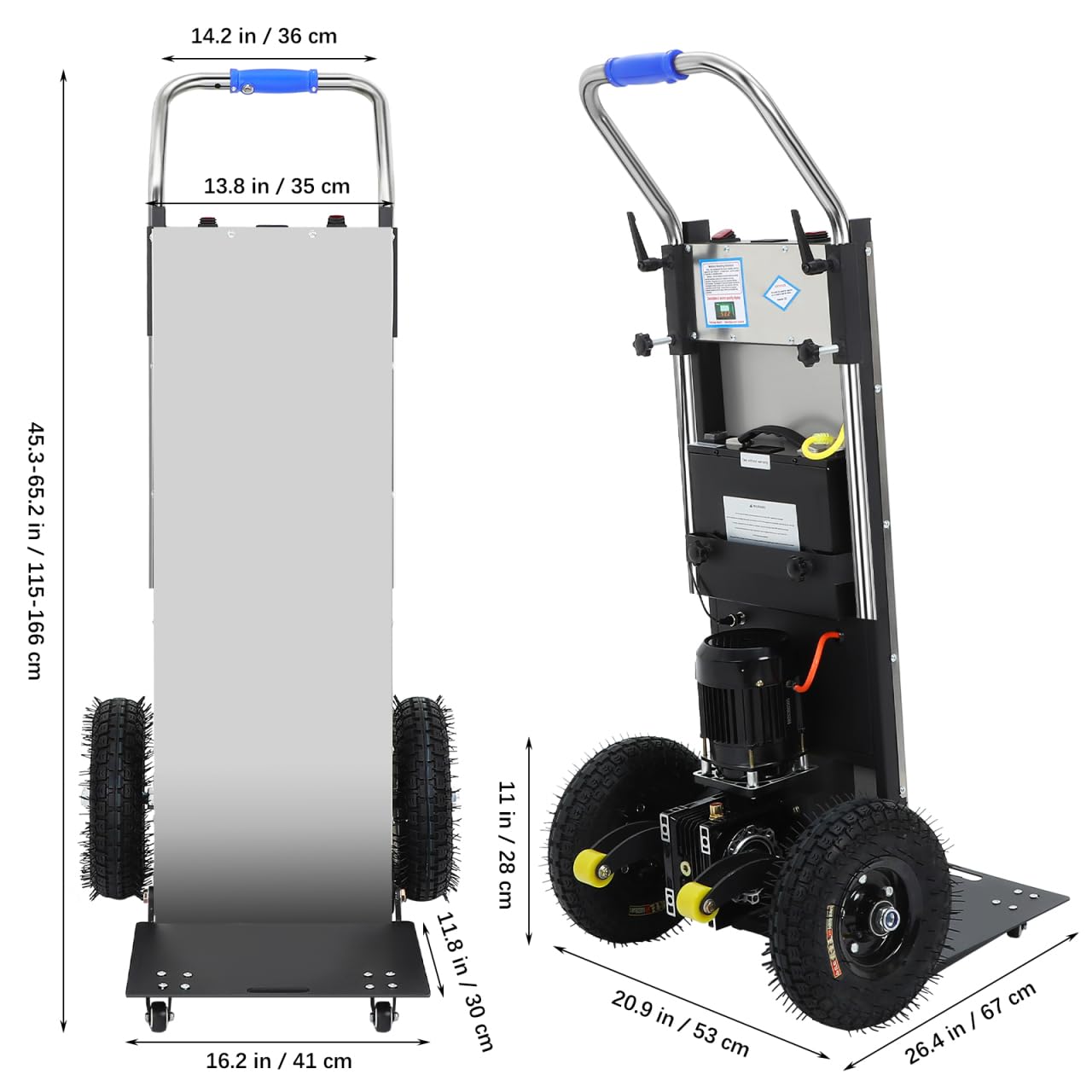Electric Stair Climber Hand Truck, 900 lbs Heavy Duty Power Dolly for Stairs, 1200W Motorized Stair Climbing Cart with 2-Speed Control, Foldable Furniture Mover for Appliances, Safes & Warehouse Use