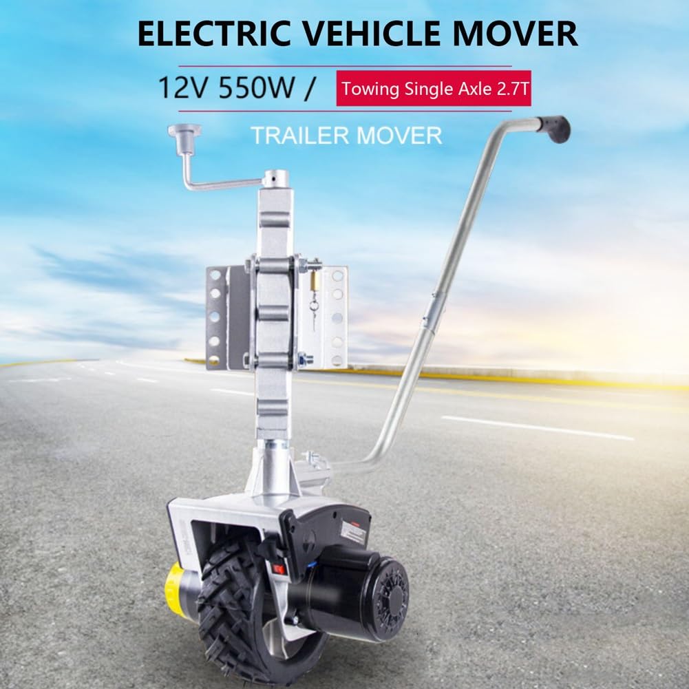 GHRERTX Electric Trailer Mover,550W Trailer Dolly Jack with Max Load 6000lbs (2722 kg),Electric Jockey Wheel Mover with 5-7m/min Speed,Motorised Jockey Wheel for Caravan RV Camper