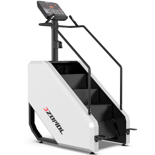 Stair Machine, Commercial Grade Stepmill Machine, Stair Stepper with LCD Screen, Cardio and Lower Body Workouts, 450LBS, 15-164 Steps/Minute, White