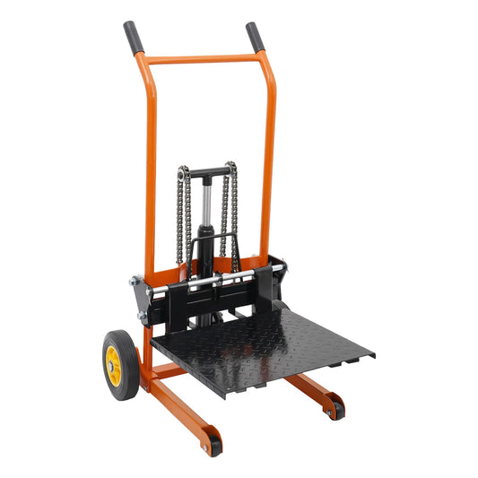 Hydraulic Material Lift Winch Stacker 577 lbs Capacity, Heavy Duty Adjustable Lift Stacker, 35.43in Max Lift, Hand Hydraulic Material Lift Pallet Truck for Workshops, Warehouses, Factories