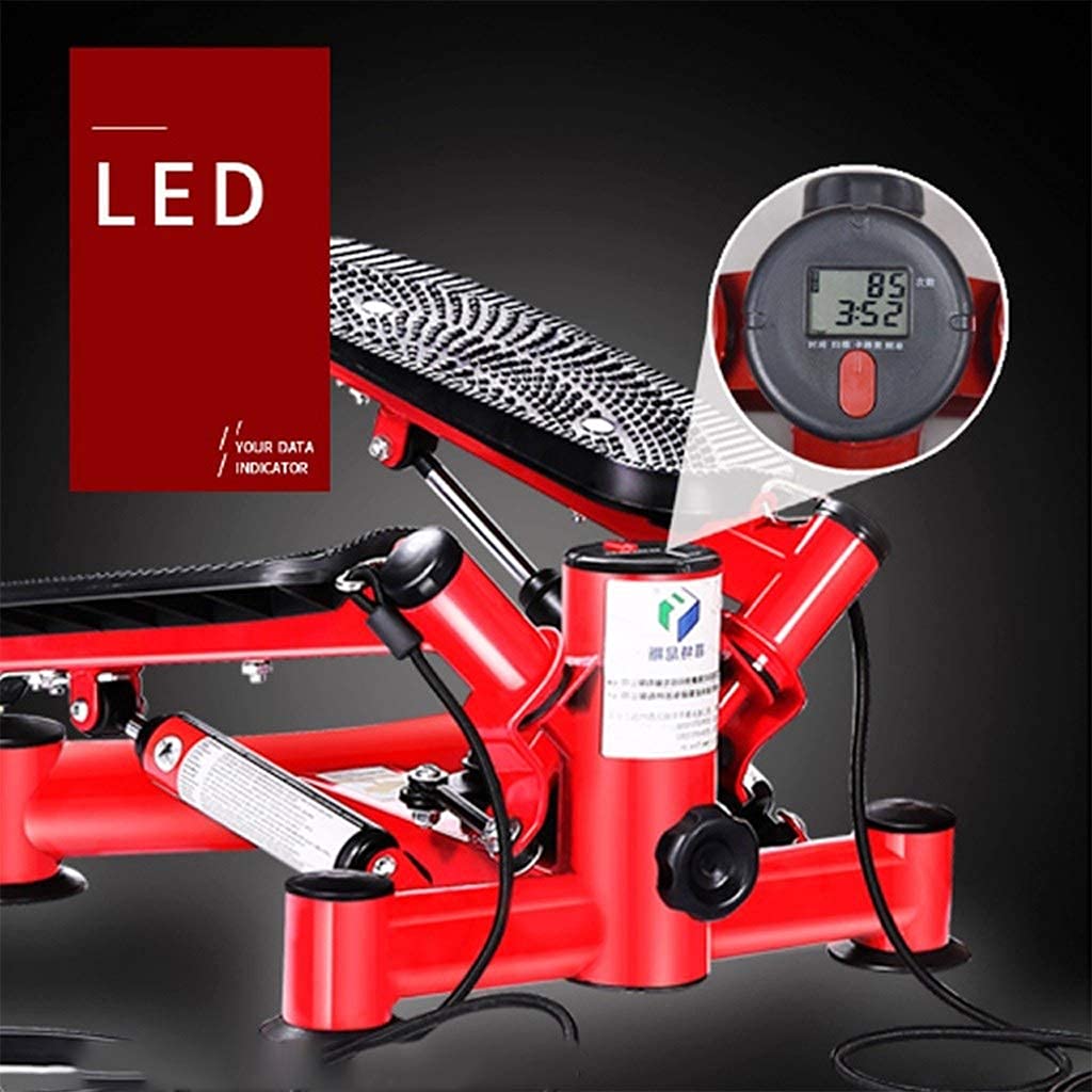 IIPOSAQQ Mini-Stepper Swing Stepper Mini Stepper Exercise Machine Legs Arms Thigh Toner Toning Machine Workout Training Fitness Stair Steps red