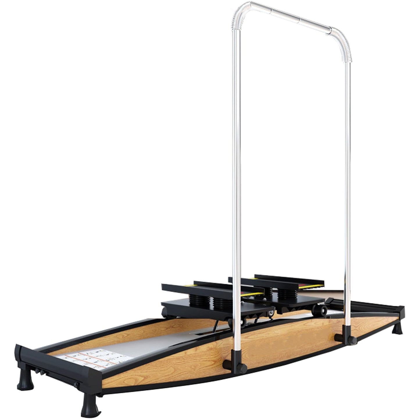 Ski Exercise Trainer Machine, Indoor Ski Simulator Fitness Skiing Machine, Aerobic Ski Machine Exercise Equipment with Armrest, Body Balance Workout Machine for Glutes, Adjustable Resistance, for Gy