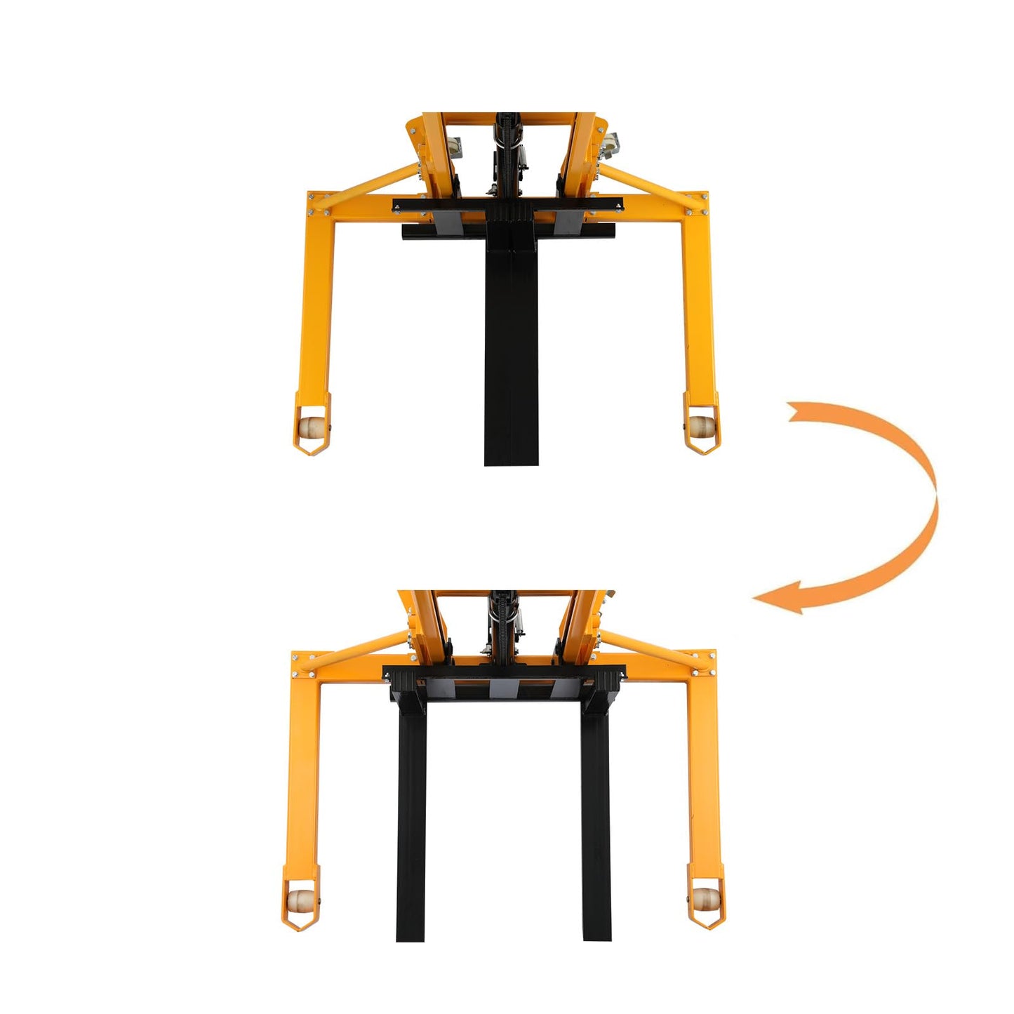 Apollo Manual Stacker Hand Pallet Forklift 1100lbs Capacity 63" Lifting Height with Straddle Legs, Adjustable Forks