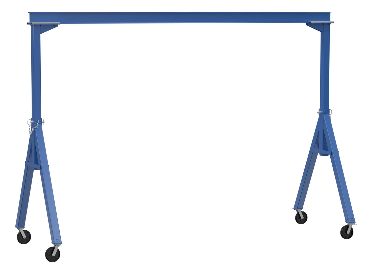 Vestil FHS-2-15 Steel Fixed Gantry Crane with Glass Filled Nylon Casters 15 Ft. 2000 Lb. Capacity Blue