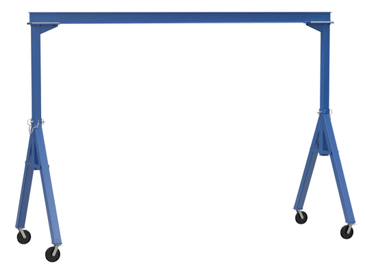 Vestil FHS-2-15 Steel Fixed Gantry Crane with Glass Filled Nylon Casters 15 Ft. 2000 Lb. Capacity Blue