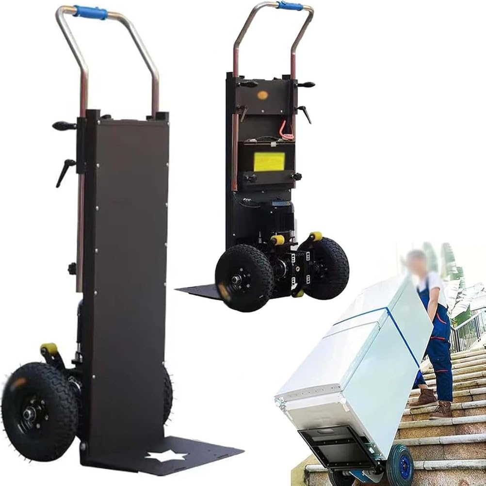 Electric Stair Climber Heavy Object Sack Truck Removable Battery Load Capacity for Straight Curved Stairs Effortless Heavy Load Transport Electric Stair Climbing (I)