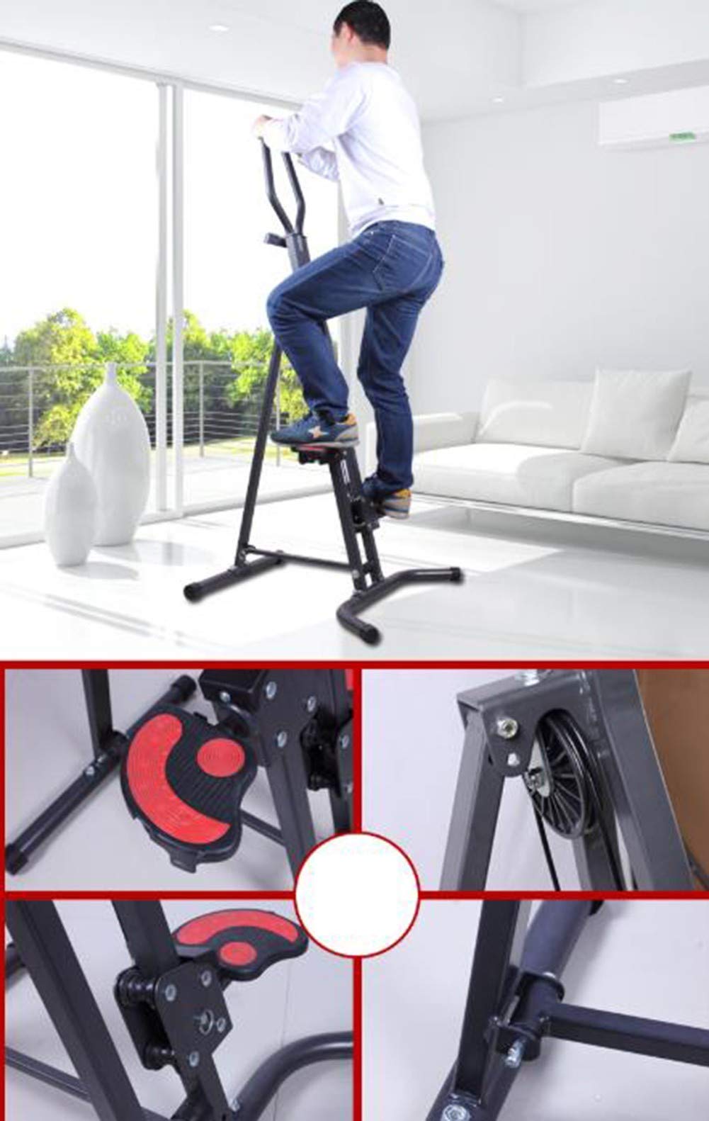 ZHCWEP Stepper Vertical Climber, Heavy Duty Vertical Climber Stair Climber Leg Master Exercise Machine Climbing Machine Pedal Machine Cardio Machine, with Monitor, Home Fitness Equipment