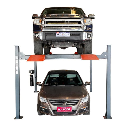 KT-4H110 Four Post Lift 11,000 Lbs Load Bearing 84.5 Inch Lifting Height Vehicle Lift, 3.0HP 110V 4 Post Lift Parking Lift (Forklift Unloading Required)