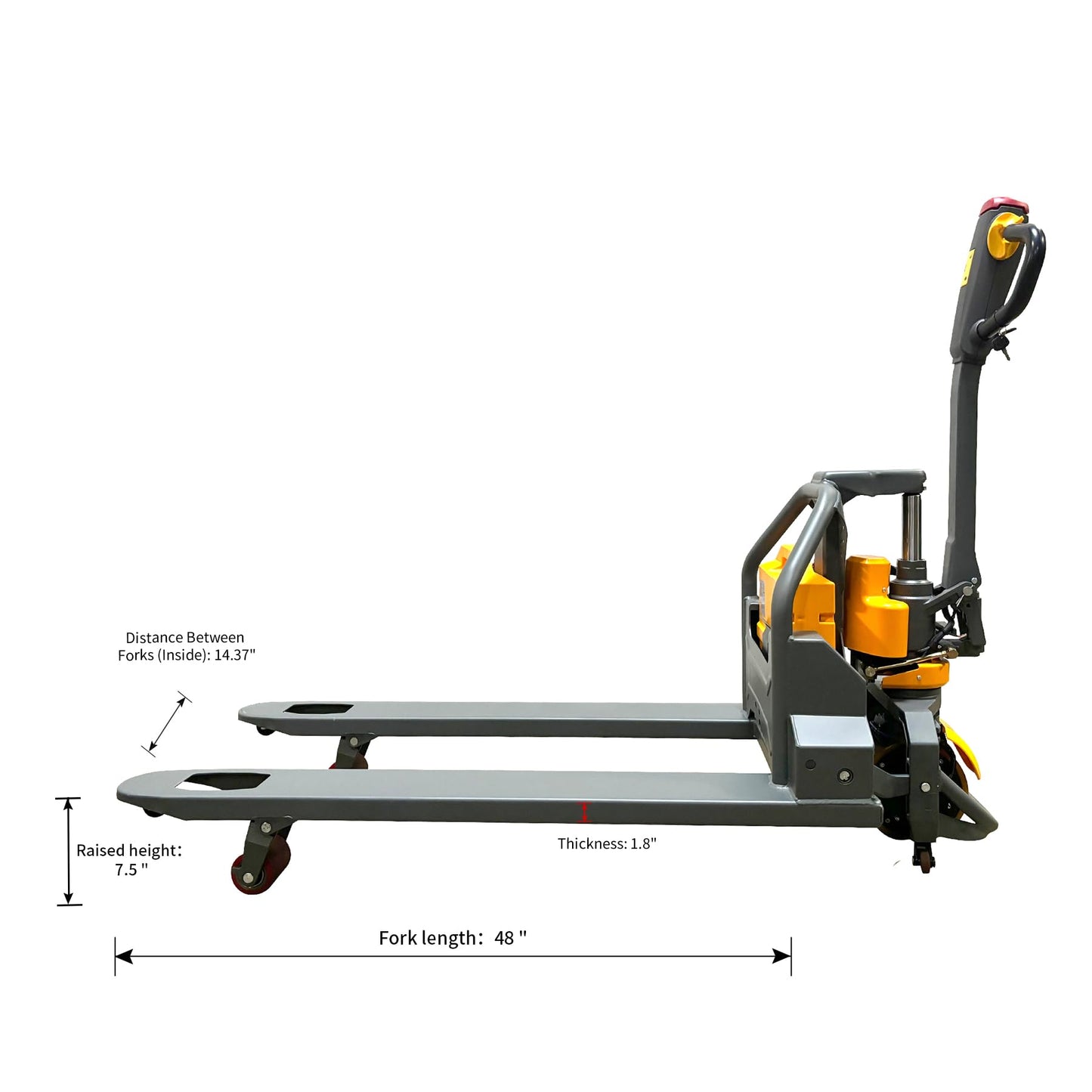 Tory Carrier Full Electric Power Pallet Jack 3300lbs Capacity Lithium Battery Electric Pallet Trucks 48" x27" Fork Size