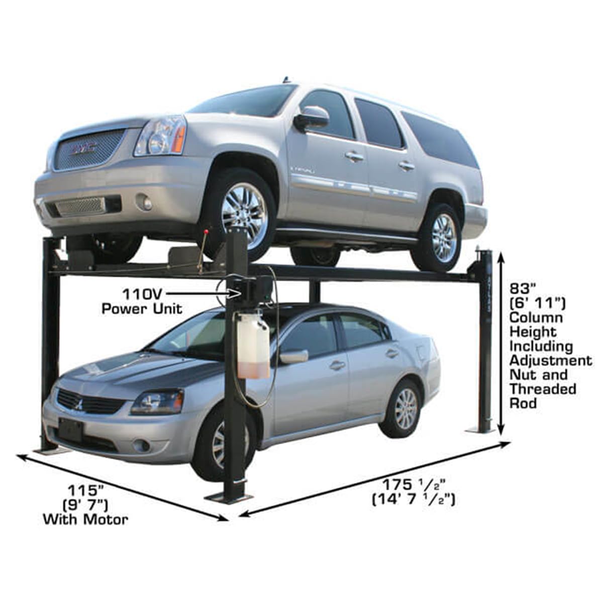 Atlas® Garage Pro 8000 Portable Hobbyist 8,000 Lbs. Capacity 4 Post Lift
