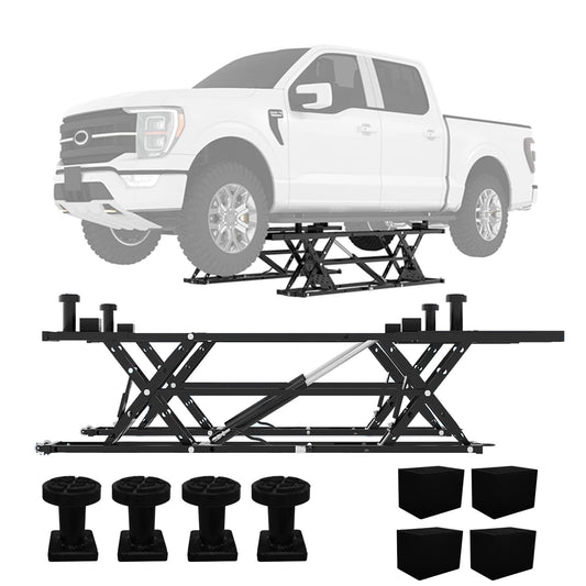 EliteEdge Portable Car Lift 5000 LBS, Adjustable Quick Jack with Locking Levers, 26" Max Height Scissor Lift, Foldable Design & Wheels for Sedan, SUV, Light Truck, Garage Workshop Use, Black