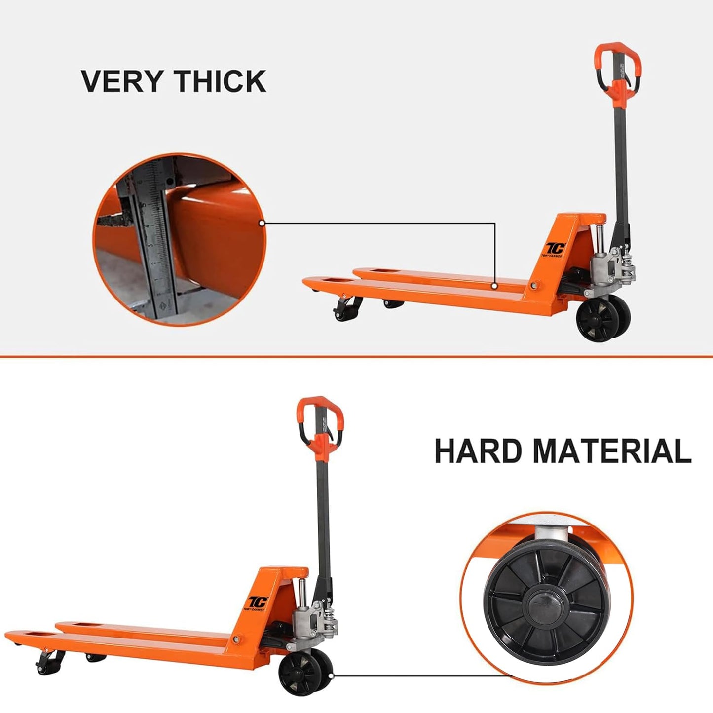 Tory Carrier Manual Pallet Truck - 5500LBS High - Capacity, 21" x 48" Forks, Industrial - Grade Heavy - Duty Solution for Efficient Warehouse & Factory Material Handling