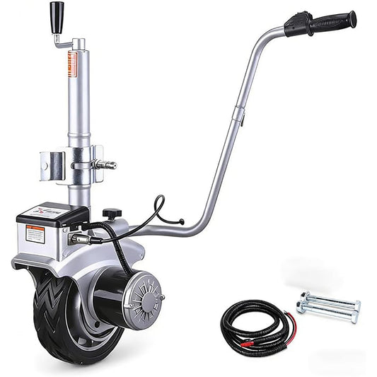 MINHUIJIHUI Motorized Trailer Jockey Wheel, Electric Trailer Dolly, 350W Powered Trailer Mover with 7.5" Solid Flat-Free Tires, 2270kg Load Capacity, 12V Battery Required