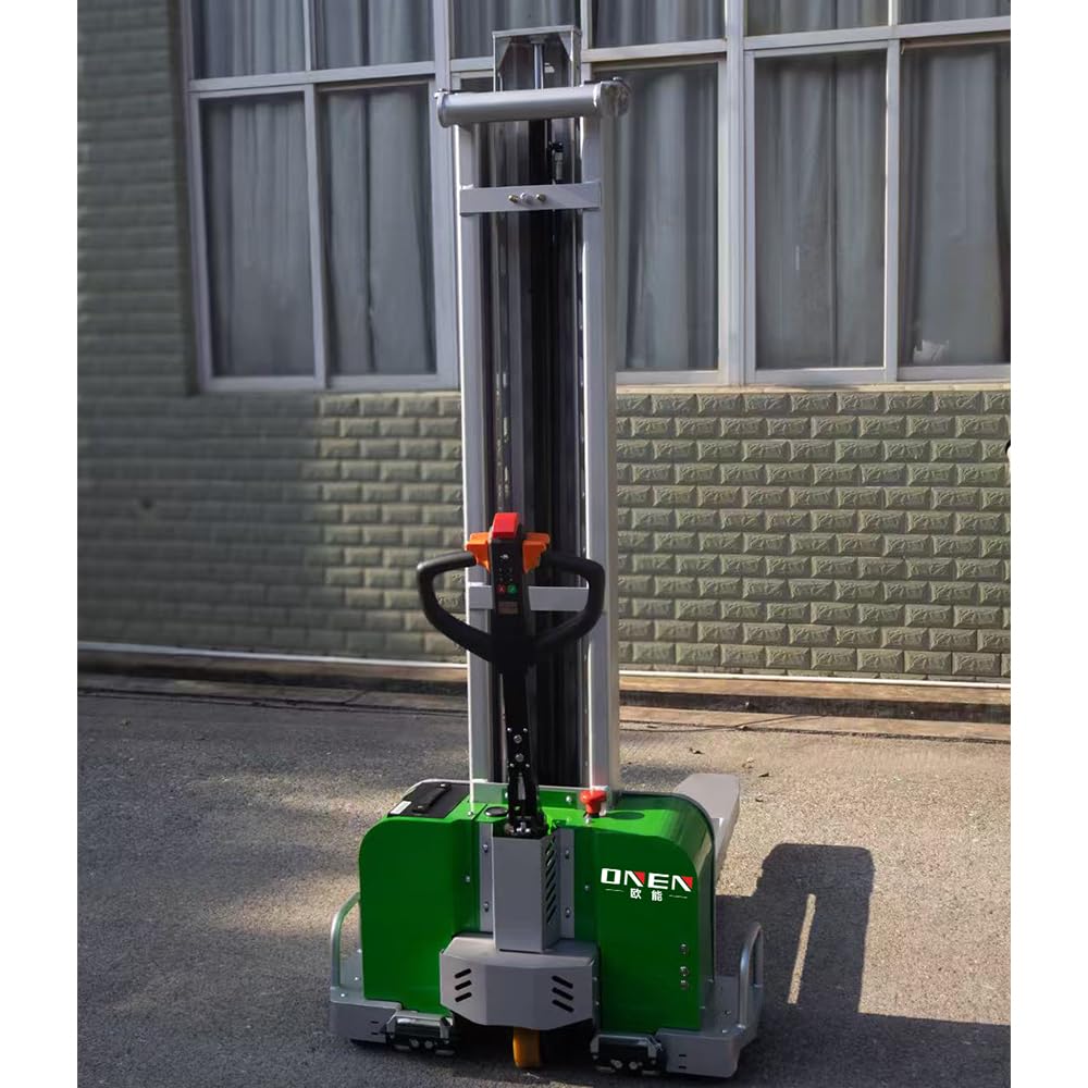 All Electric Dump Forklift Pallet Stacker - Portable Manual Lifting Truck with Fixed Cross Leg and Fork - Material Lift 2204.62lbs Capacity 62.99 inches Lifting Height