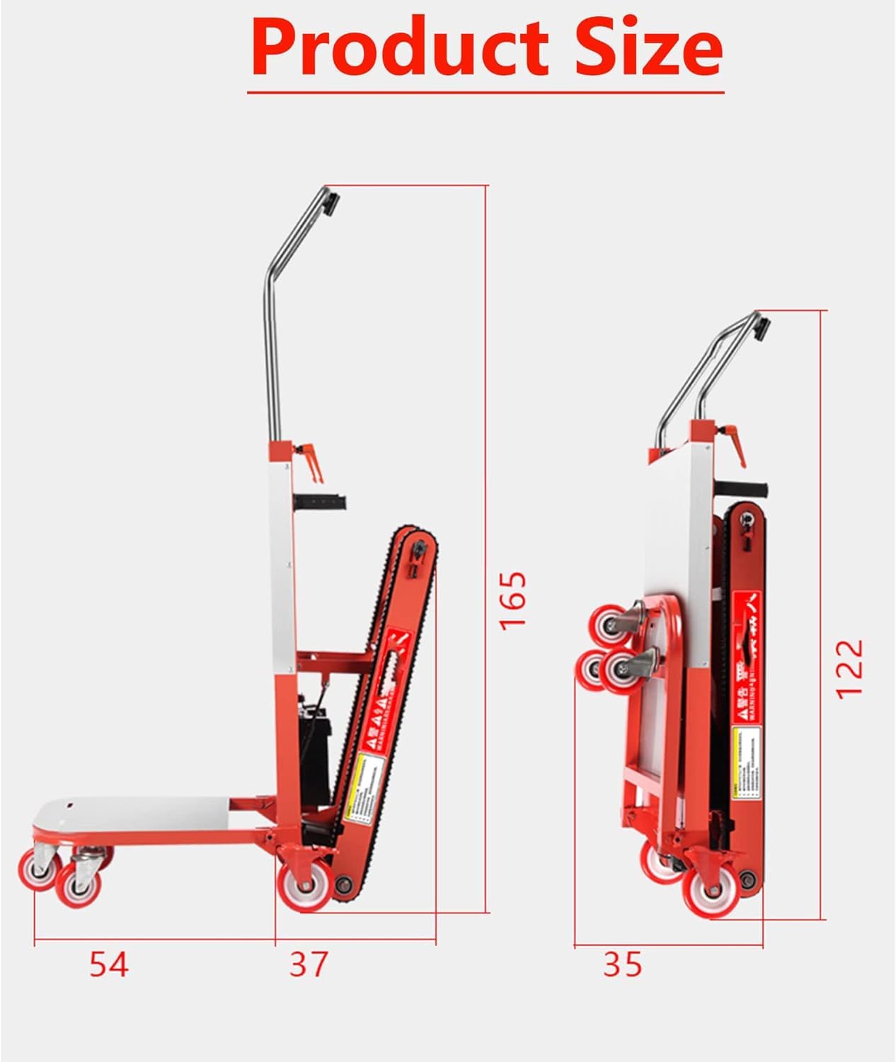 Powered Stair Climbing Hand Truck, Powered Stair Climbing Hand Trucks for Moving, Lightweight Aluminum Hand Trolley Cart Furniture Electric Stair Climber 200kg~500kg Capacity,Black,48V 48AH